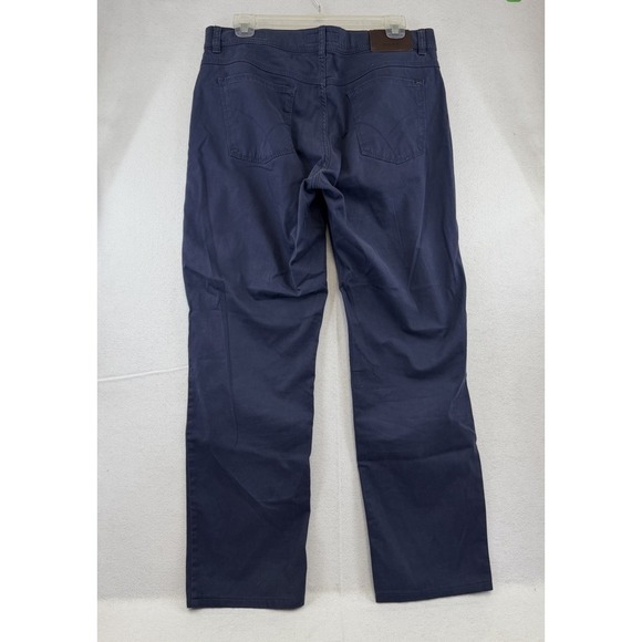 Brax Navy Blue Cooper Fancy Regular Fit Flat Front Chino Pants Mens Size 34x30* - Picture 4 of 10
